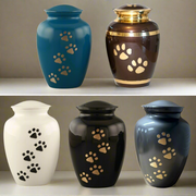 Royal Rapture Urn For Ashes Jar Paw Engraved Dog Cat Pet Funeral Cremation Love Urns Decorative 4" 6" 8" (RJM06)
