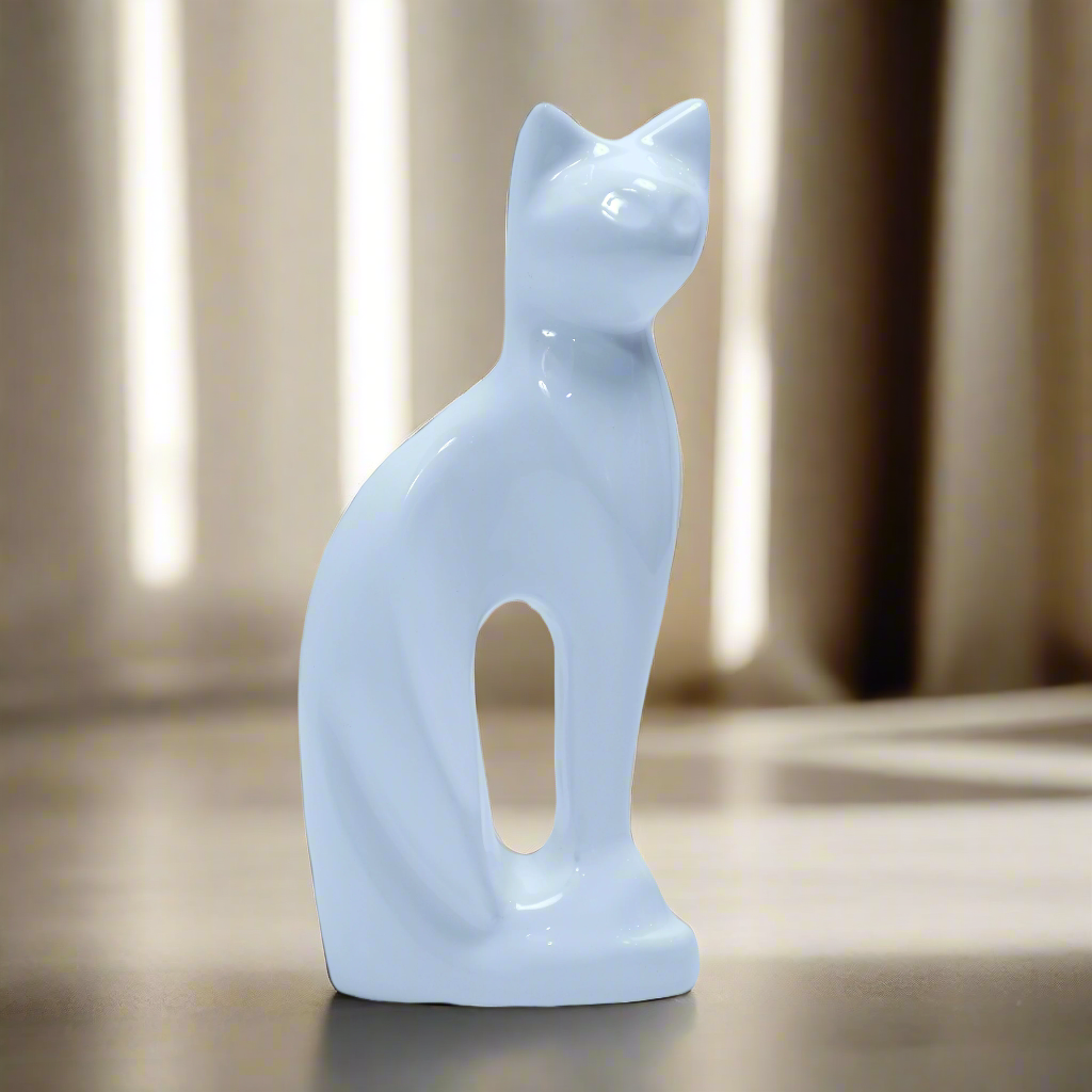 Royal Rapture Cat Kitty Figurine Pet Urn For Ashes Cremation Funeral Memorial Love Urns decorative Alloy 9" (RCM01)