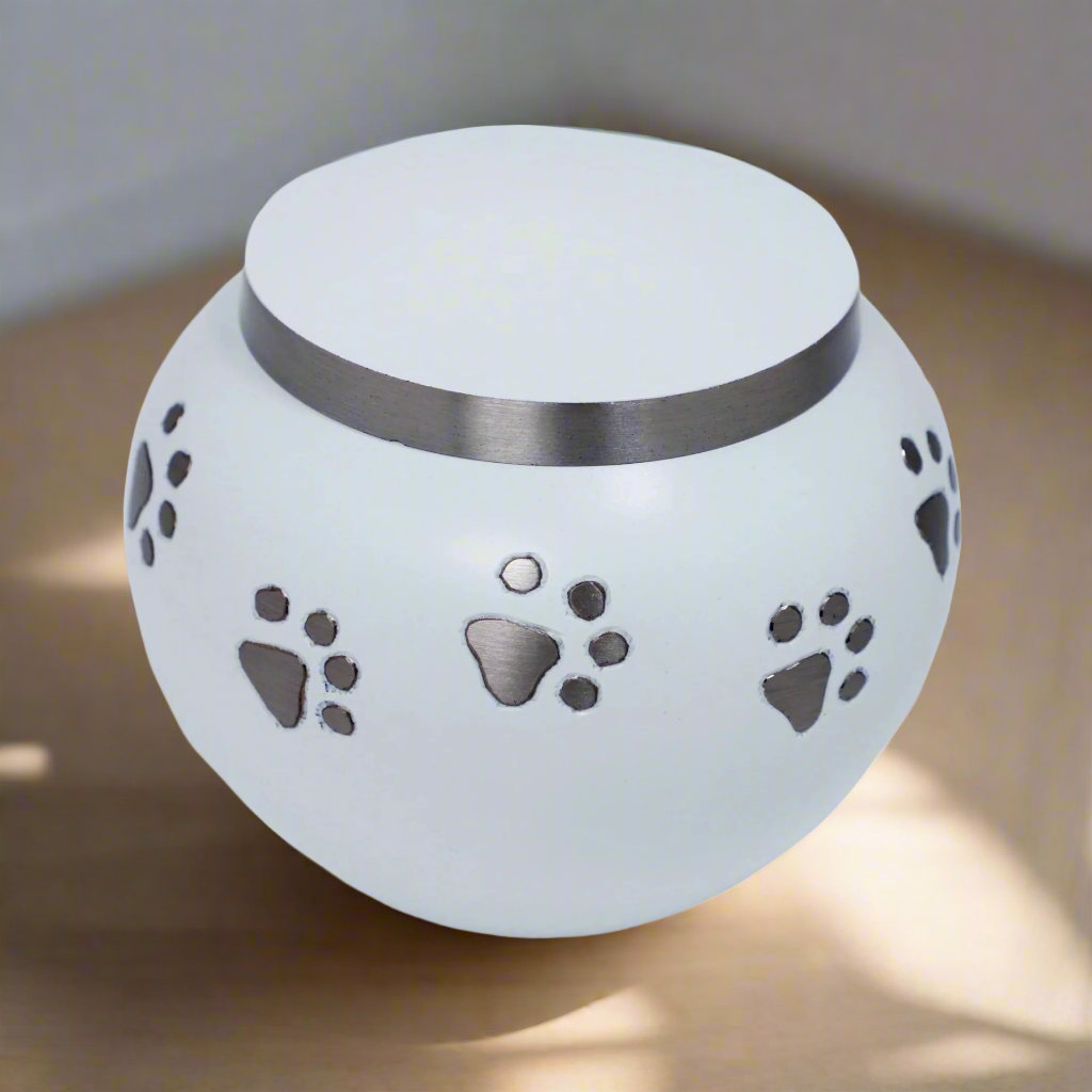 Royal Rapture Urn For Ashes Memorial Funeral Cremation Love Urns Decorative Paw Engraved Jar Pet Dog Cat 4" 6" (RPJM01)