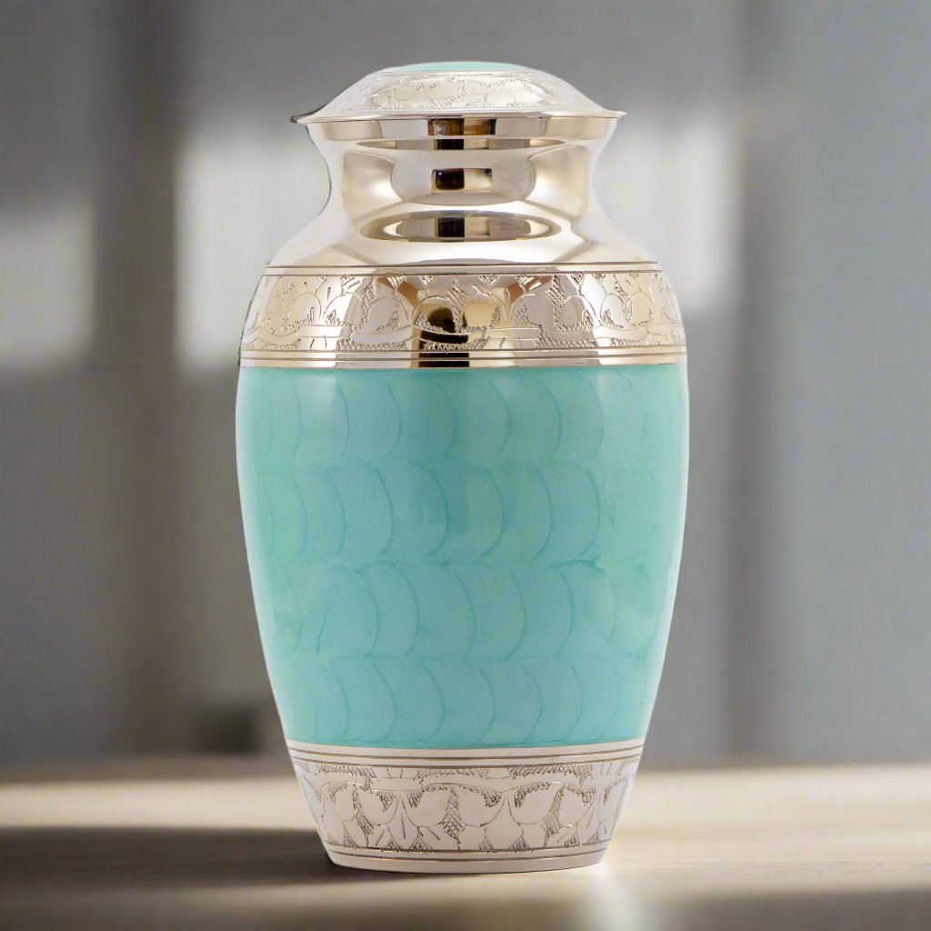 Royal Rapture Adult Urns For Ashes Cremation Funeral Memorial Handcrafted Adult  Love Urns Decorative Brass 10" Large(RJM10)