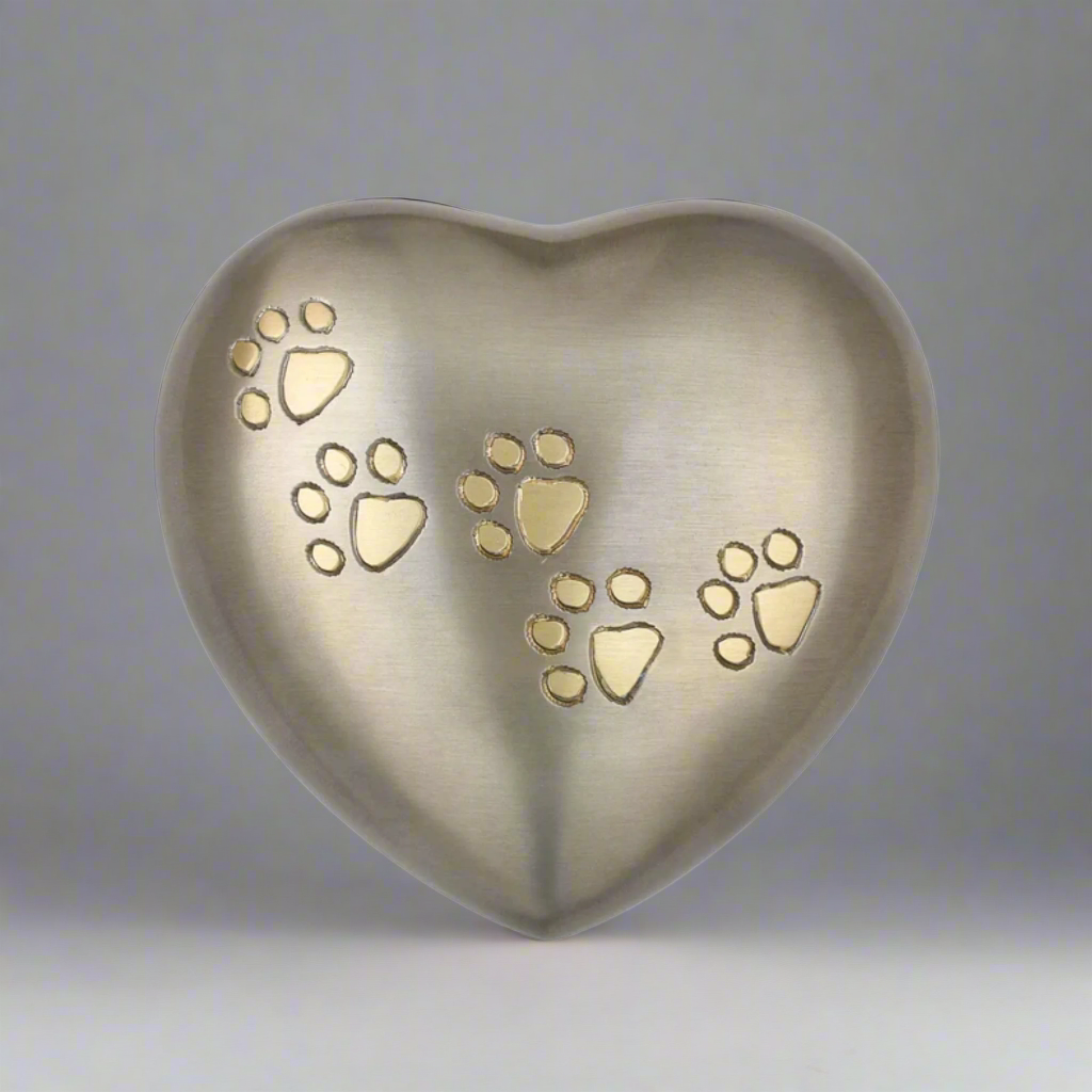 Royal Rapture Urn for ashes Paw Heart Funeral Cremation Memorial Keepsake Pet Dog Cat No Stand 6" (RHP03)