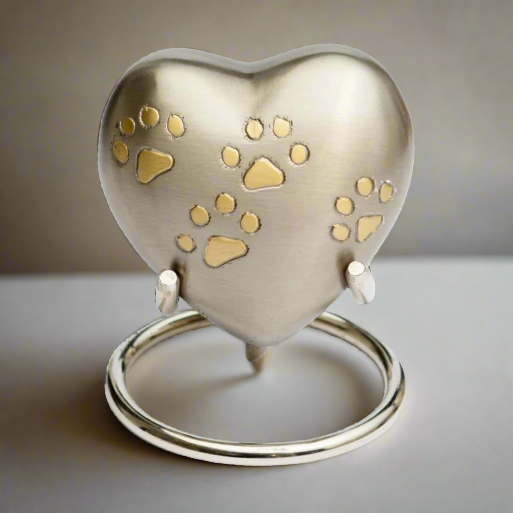 Royal Rapture Urn for ashes Heart Funeral Cremation Memorial Keepsake Pet Dog Cat with Stand 3" (RHP01)