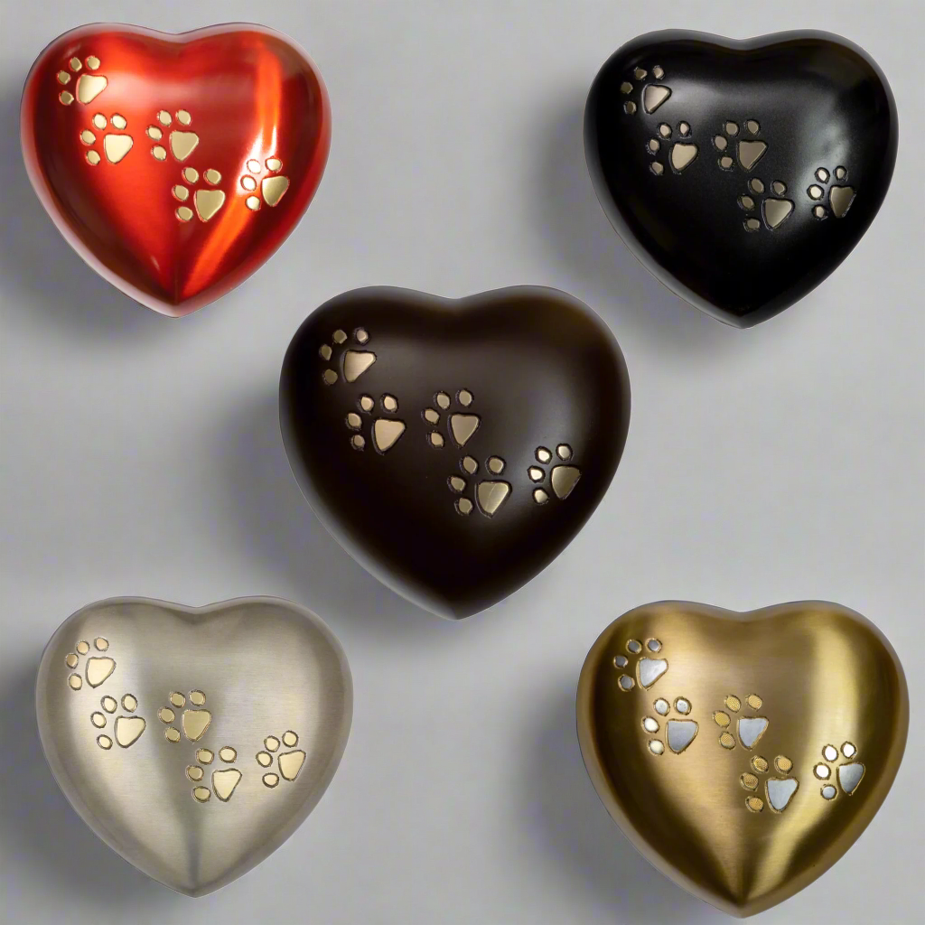 Royal Rapture Urn for ashes Paw Heart Funeral Cremation Memorial Keepsake Pet Dog Cat No Stand 6" (RHP03)