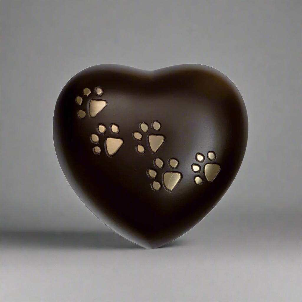 Royal Rapture Urn for ashes Paw Heart Funeral Cremation Memorial Keepsake Pet Dog Cat No Stand 6" (RHP03)