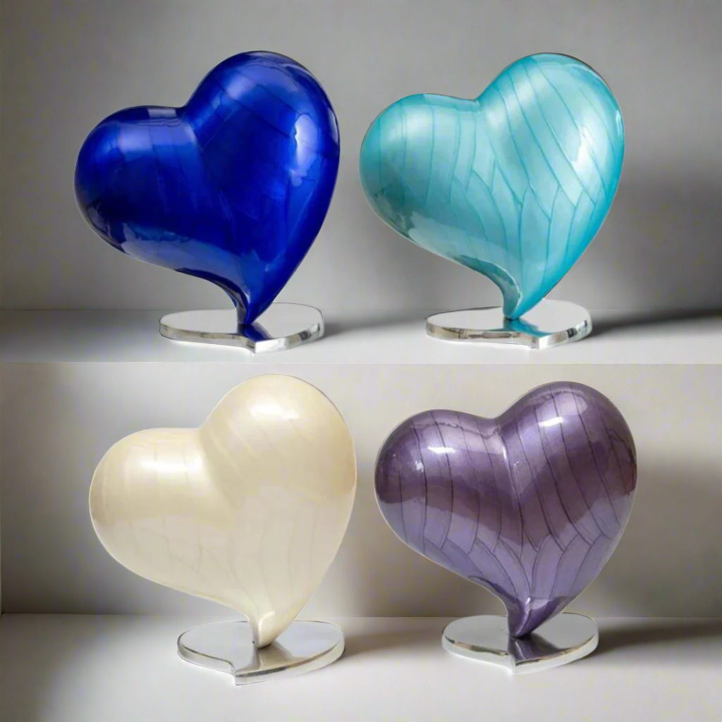Royal Rapture Urns for ashes Memorial Funeral Cremation Adult Human Child Love Urns Decorative Heart 6" 10" (RHM02)