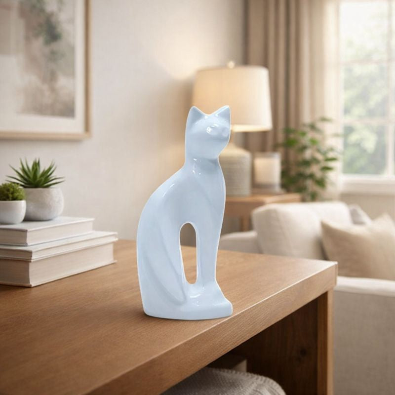 Royal Rapture Cat Kitty Figurine Pet Urn For Ashes Cremation Funeral Memorial Love Urns decorative Alloy 9" (RCM01)