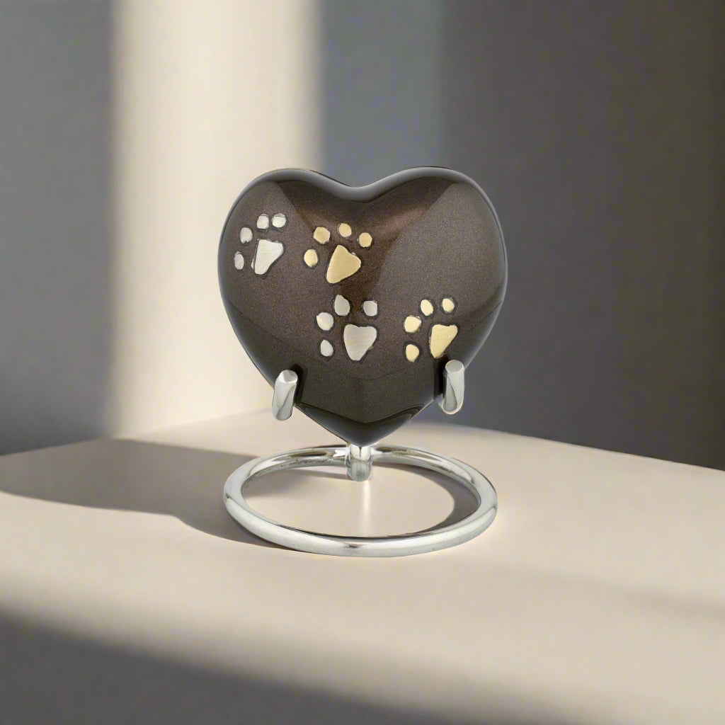 Royal Rapture Urn for ashes Heart Funeral Cremation Memorial Keepsake Pet Dog Cat with Stand 3" (RHP01)