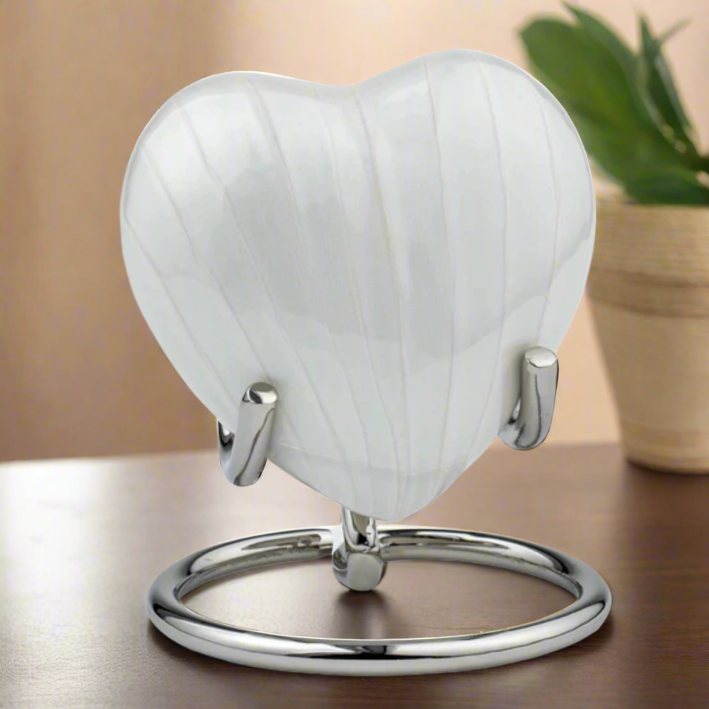 Royal Rapture Urn for Ashes Funeral Memorial Cremation Keepsake Love Urns Decorative Brass Heart with Stand 3" (RHM03)