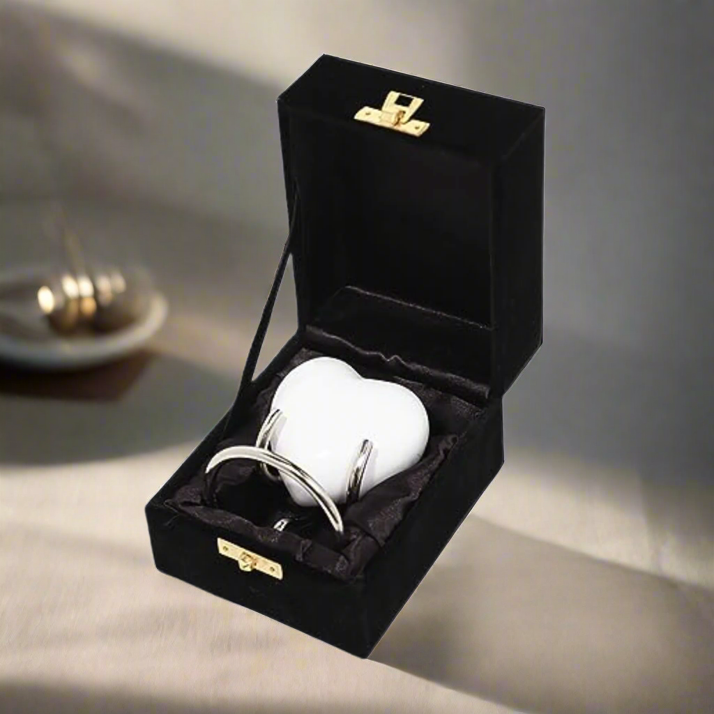 Royal Rapture Urn for Ashes Funeral Memorial Cremation Keepsake Love Urns Decorative Brass Heart with Stand 3" (RHM03)