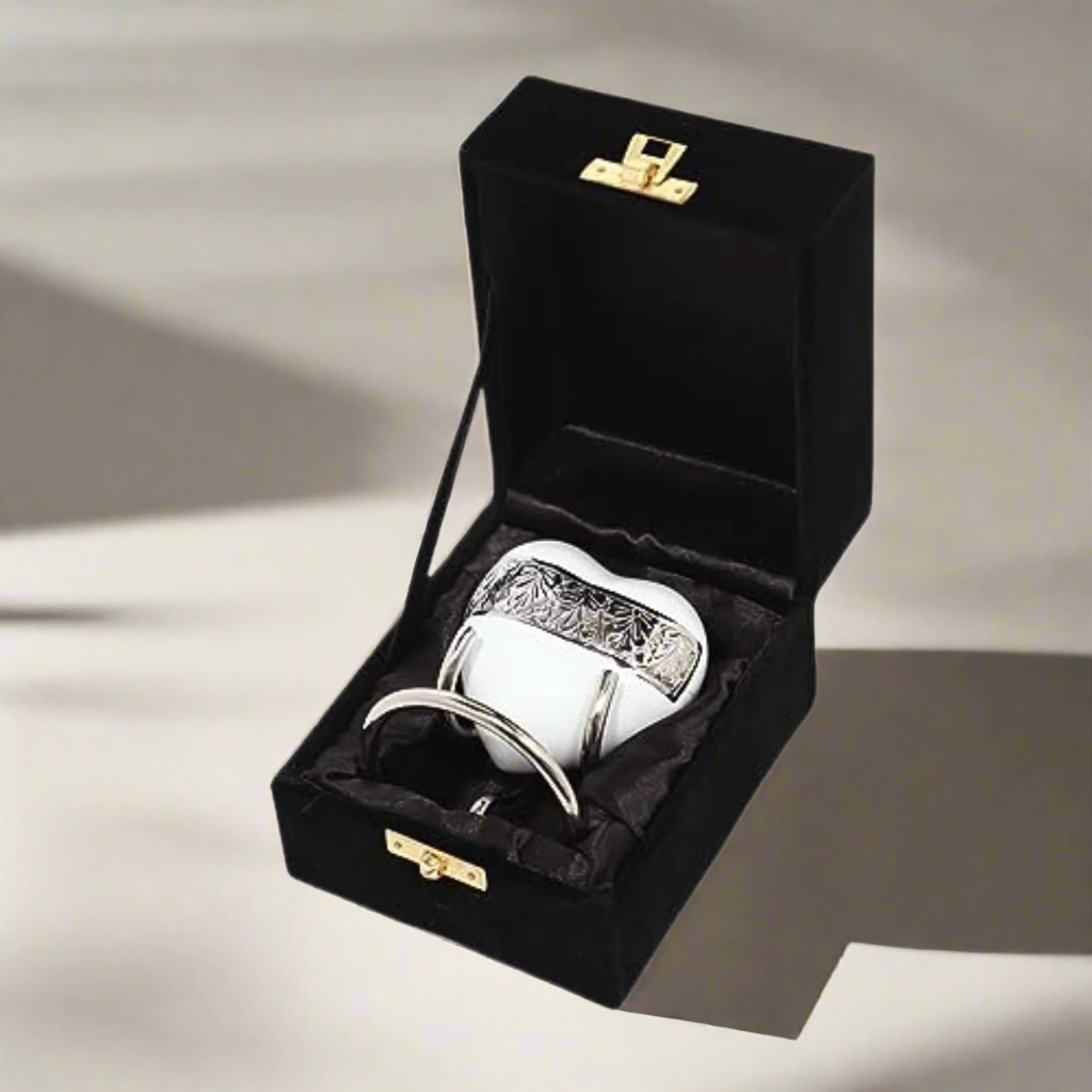 Royal Rapture Urn for Ashes Funeral Memorial Cremation Keepsake Love Urns Decorative Brass Heart with Stand 3" (RHM03)