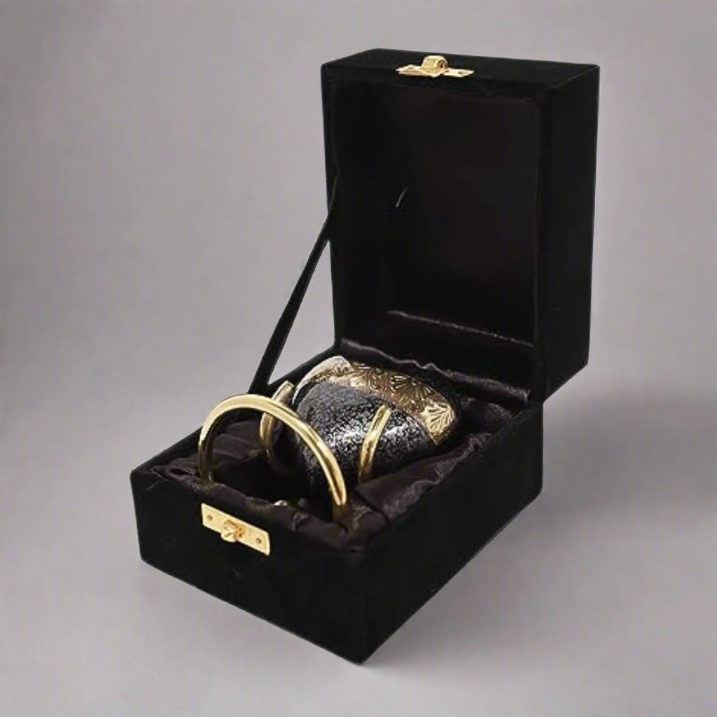 Royal Rapture Urn for Ashes Funeral Memorial Cremation Keepsake Love Urns Decorative Brass Heart with Stand 3" (RHM03)